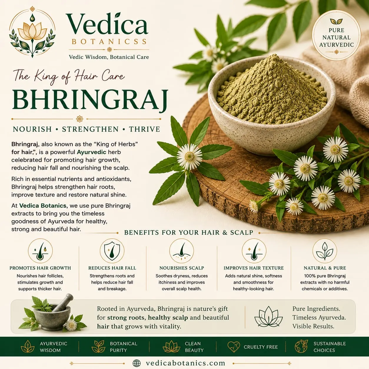 Bhringraj benefits by Vedica Botanics