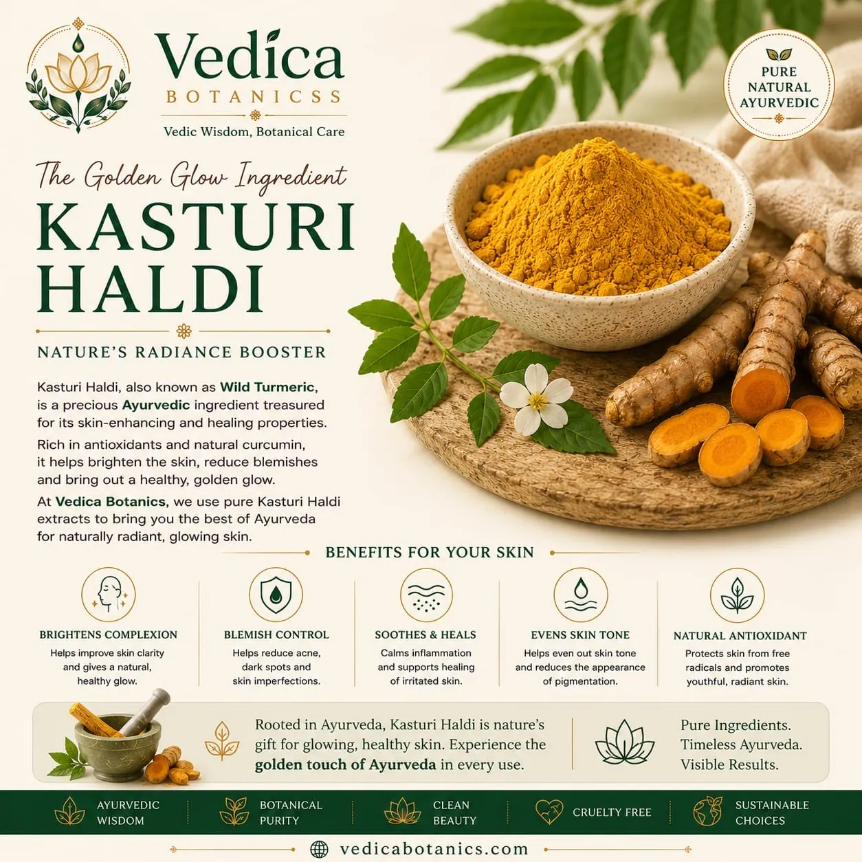 Kasturi Haldi Glow Ubtan product image by Vedica Botanics